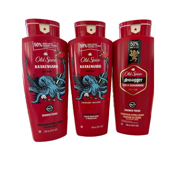 Old Spice Wild Collection Body Wash - Krakengard & Swagger, 24oz, 3-Pack - Picture 1 of 3